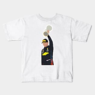 Max Verstappen celebrating his P2 finish at the 2021 Russian Grand Prix Kids T-Shirt